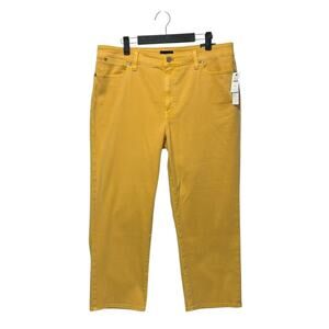 Talbots Straight Leg Crop Jean NWT Womens Sz 12 Mustard Yellow Fisherman Vibrant